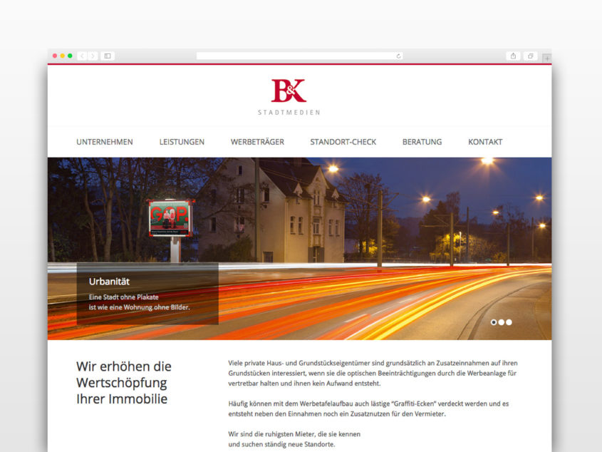 BK Stadtmedien Website